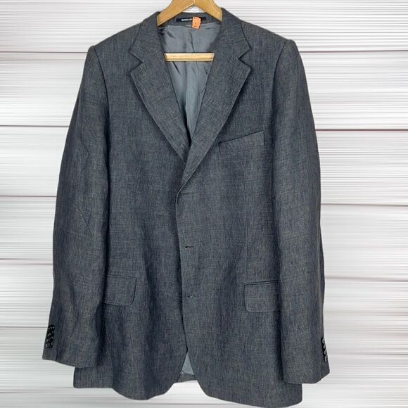 DANIEL HECHTER Paris Linen Blazer Suit Jacket Double Vents Single Breasted - Picture 3 of 12